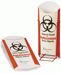 Biohazardous Disposal Pouches & Stand